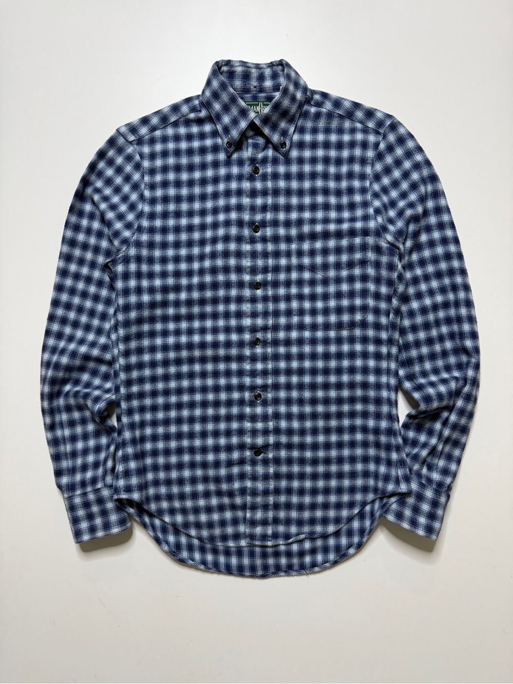 Gitman Bros Vintage Brushed Flannel Long Sleeve Buttonup Shirt Mens XS Blue